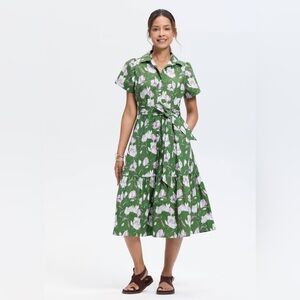 Universal Thread - Women’s Button Down Short Sleeve Midi A-Line Dress